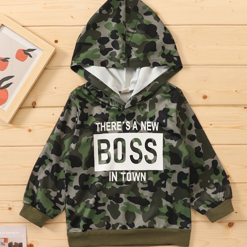 Pojkar Camouflage Hoodie Huvtröja Bebiskläder Barnkläder