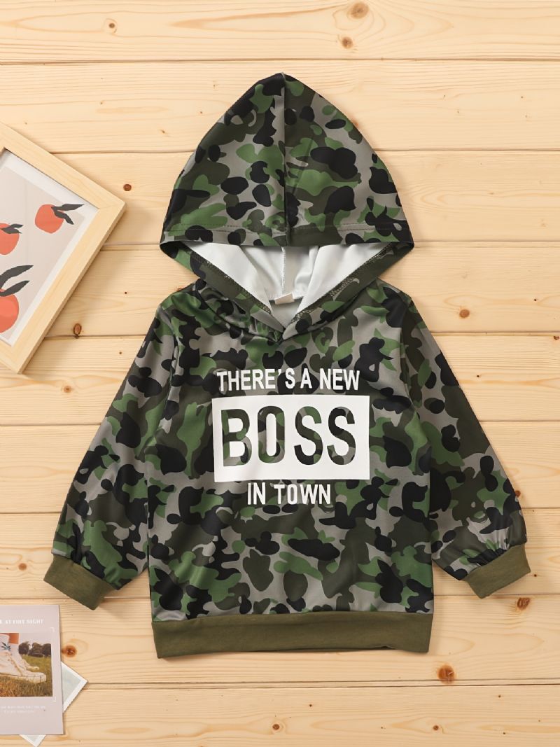 Pojkar Camouflage Hoodie Huvtröja Bebiskläder Barnkläder