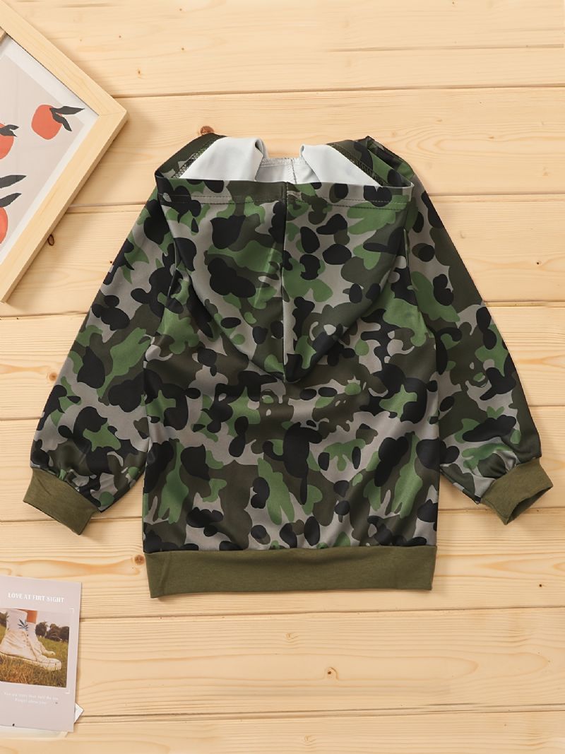 Pojkar Camouflage Hoodie Huvtröja Bebiskläder Barnkläder