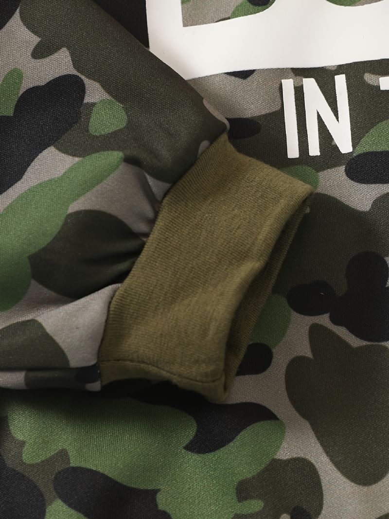 Pojkar Camouflage Hoodie Huvtröja Bebiskläder Barnkläder