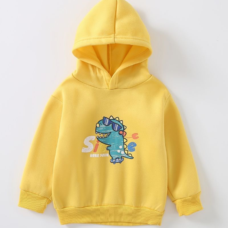 Pojkar Cartoon Dinosaur Print Hoodie Hood Pullover Sweatshirt Barnkläder