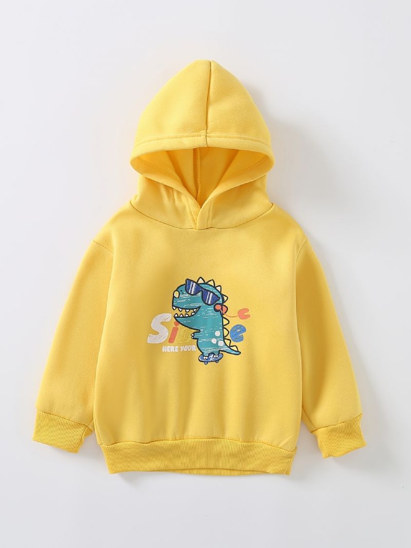 Pojkar Cartoon Dinosaur Print Hoodie Hood Pullover Sweatshirt Barnkläder