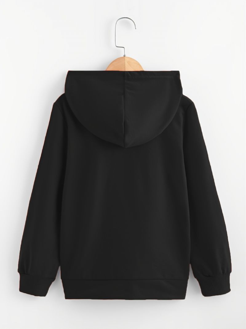 Pojkar Casual Mode Tryckt Hooded Långärmad Sweatshirt Höst Vinter