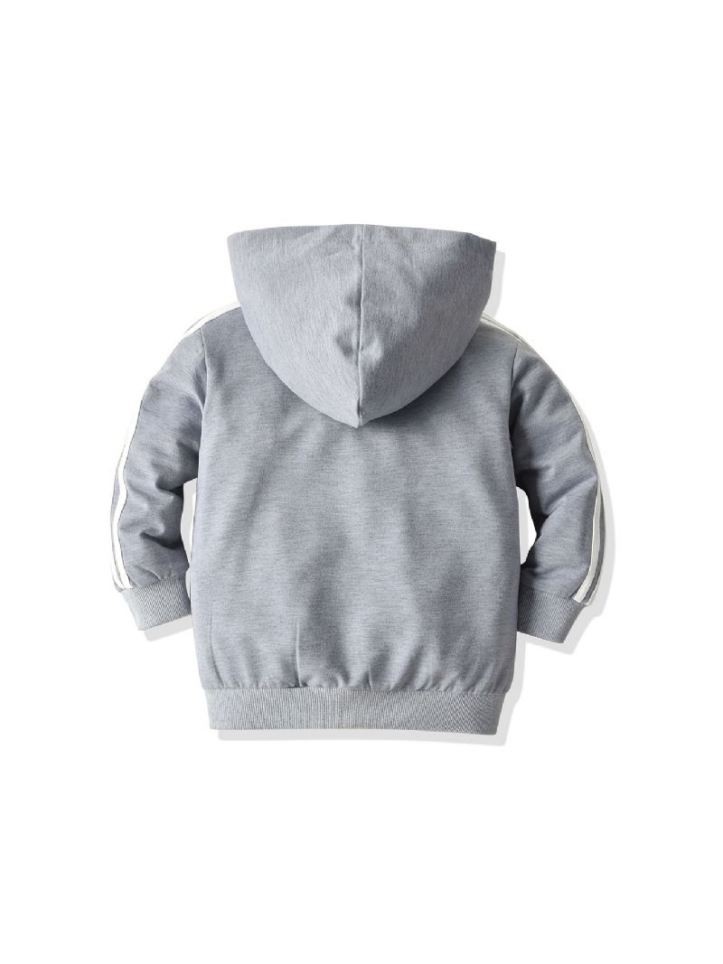 Pojkar Casual Såld Zip Up Hoodie Långärmad Huvtröja Med Ficka