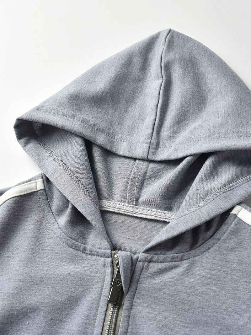 Pojkar Casual Såld Zip Up Hoodie Långärmad Huvtröja Med Ficka