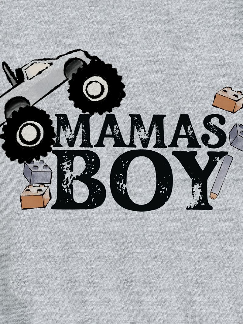 Pojkar Casual Simple Sweatshirt Med Mamas Cartoon Car Print För Vintern