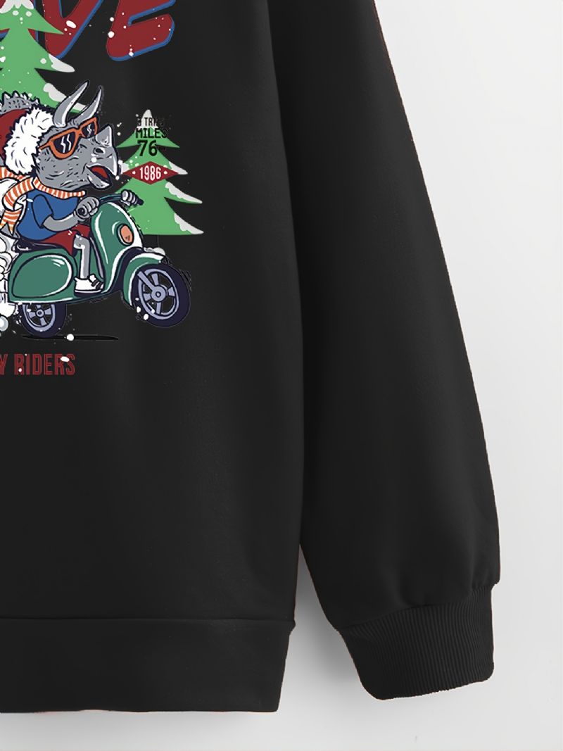 Pojkar Dinosaur Print Långärmad Hoodie Sweatshirt