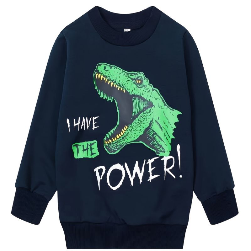 Pojkar I Have The Power Dinosaur Långärmad Tröja Med Rund Hals