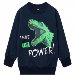 Pojkar I Have The Power Dinosaur Långärmad Tröja Med Rund Hals