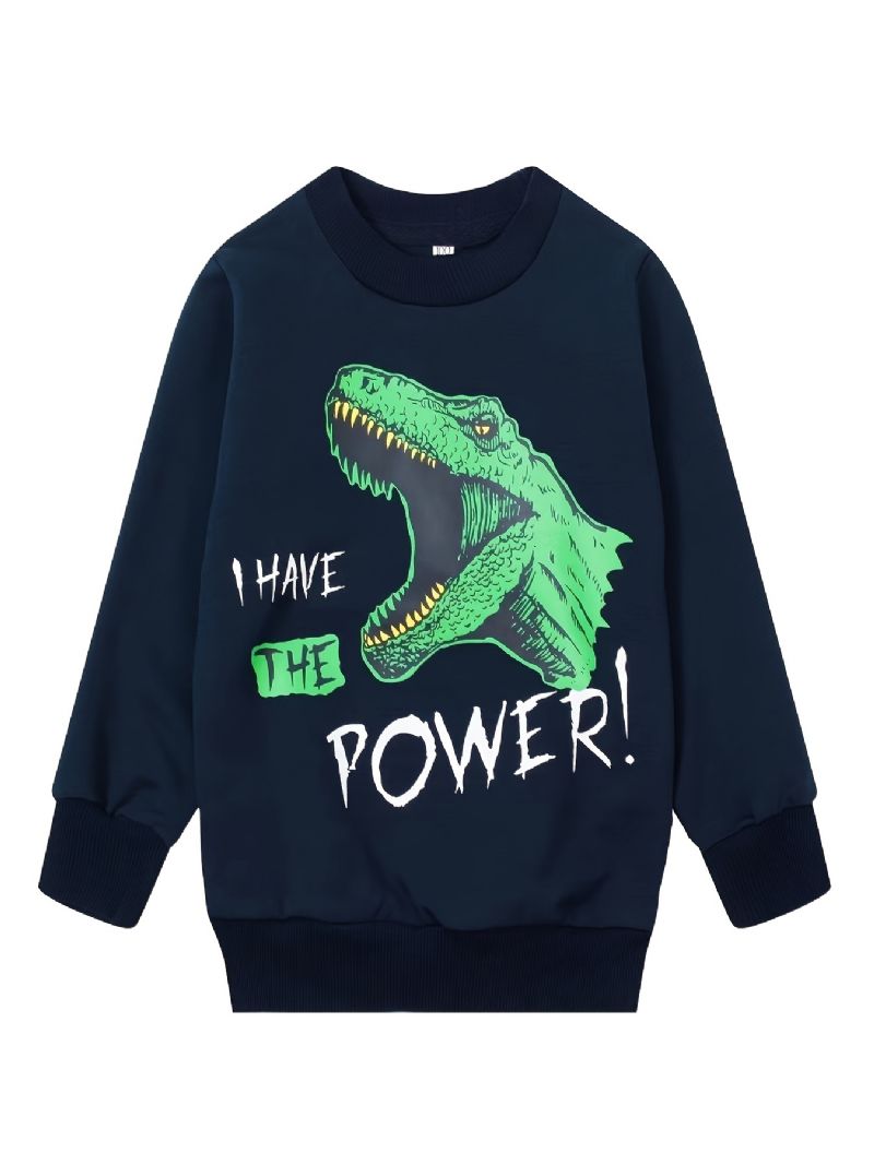 Pojkar I Have The Power Dinosaur Långärmad Tröja Med Rund Hals