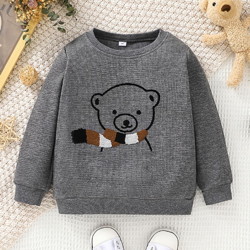 Pojkar Långärmad Tröja Bear Print Sweatshirt Barnkläder