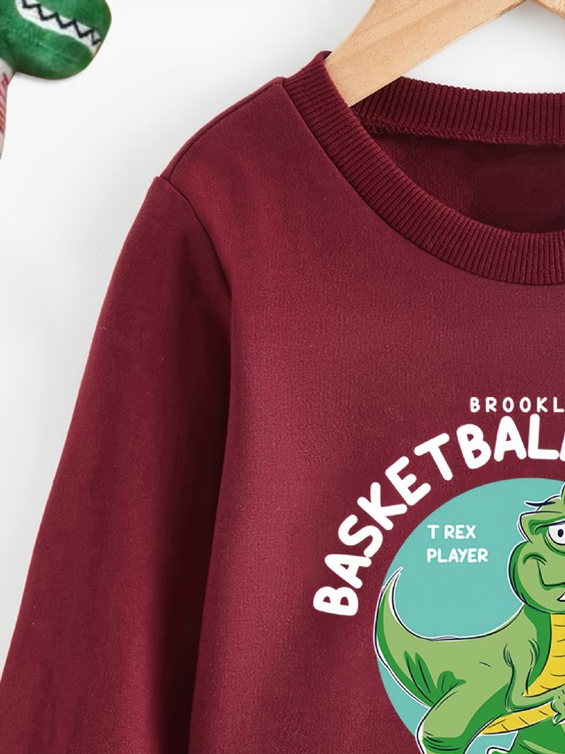 Pojkar Långärmad Tröja Höst Vinter Casual Tecknad Crocodile Mönster Sweatshirt Med Rund Hals