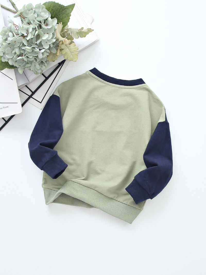 Pojkar Tecknat Mönster Colorblock Bomull Långärmad Casual Sweatshirt