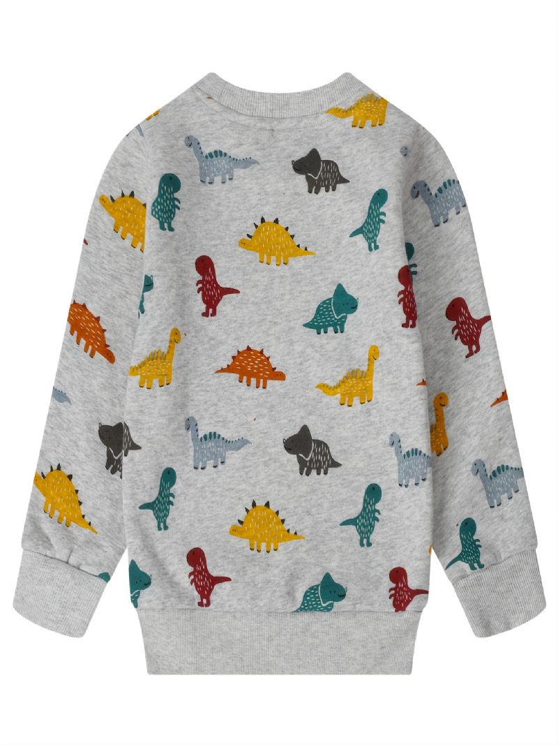 Popshion Autumn Winter Pojkar Casual Dinosaur Print Crew Neck Sweatshirt