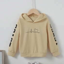 Småbarn Flickor Brevtryck Långärmad Bekväm Hoodie Sweatshirt Pullover Toppar