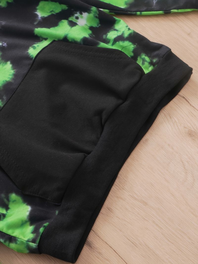 Toddler Bebis Pojkar Tie Dye Tryckt Långärmad Tröja Hoodie Toppar Byxor