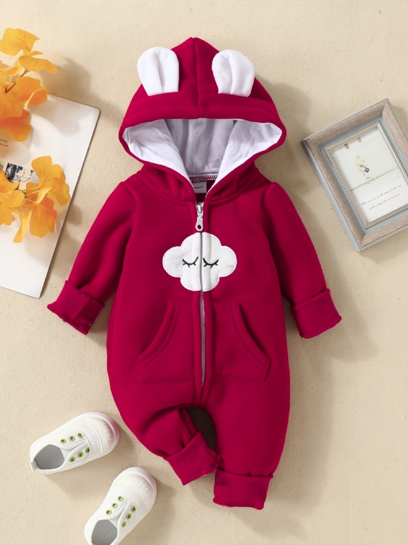 Toddler Newborn Bebis Tryckt Hoodie Sweatshirt Romper