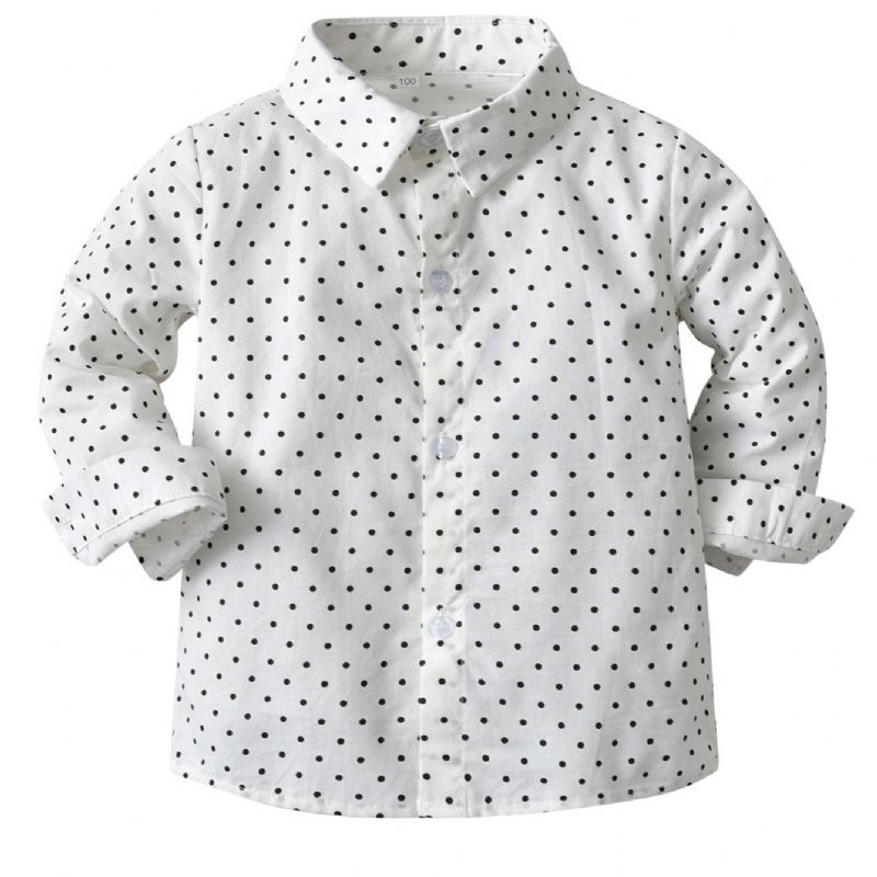 2023 Höst Vinter Ny Polka Dot Lapel Långärmad T-shirt Cardigan