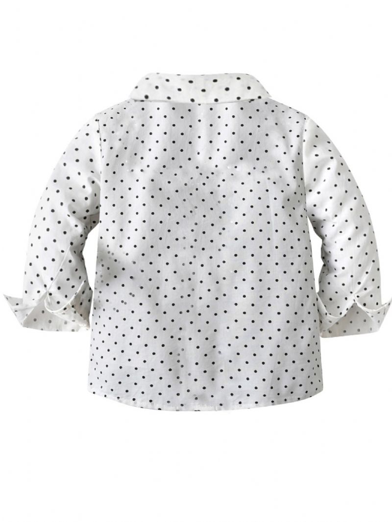 2023 Höst Vinter Ny Polka Dot Lapel Långärmad T-shirt Cardigan