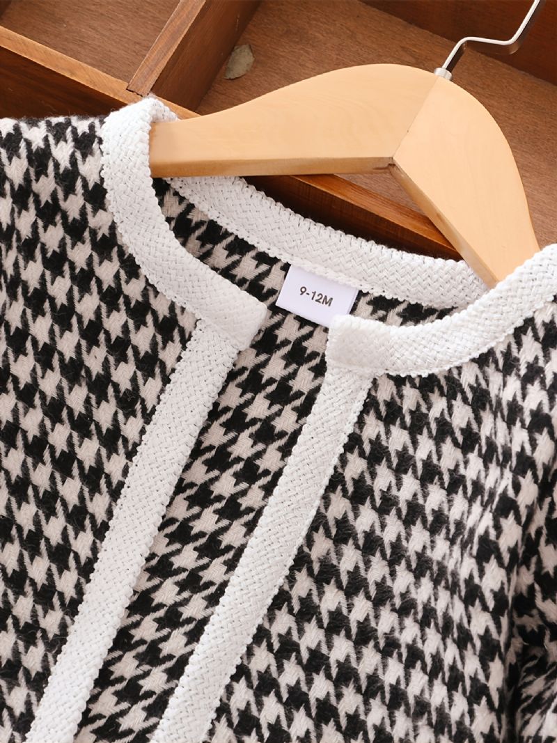 3 St Bebis Cardigan Houndstooth Långärmad Klänning