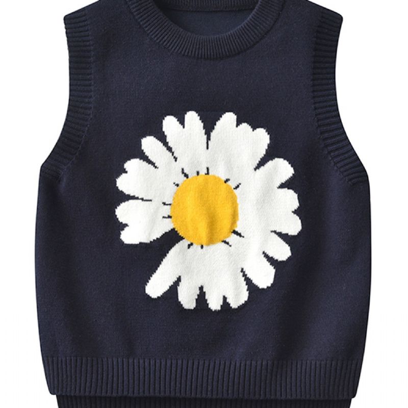 Barntröja Sweet Flickor Stickad Vest Pullover