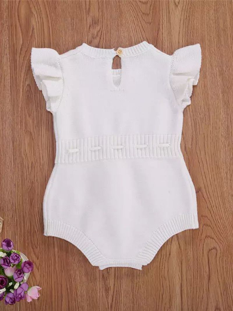 Bebis Flickor Söt Flygande Ärm Ärmlös Dragtröja Triangel Romper Bodysuit