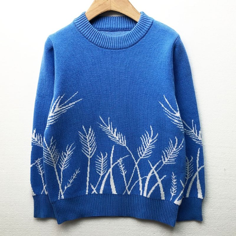 Pojkar Wheat Ear Stickad Pullover Sweater Barnkläder