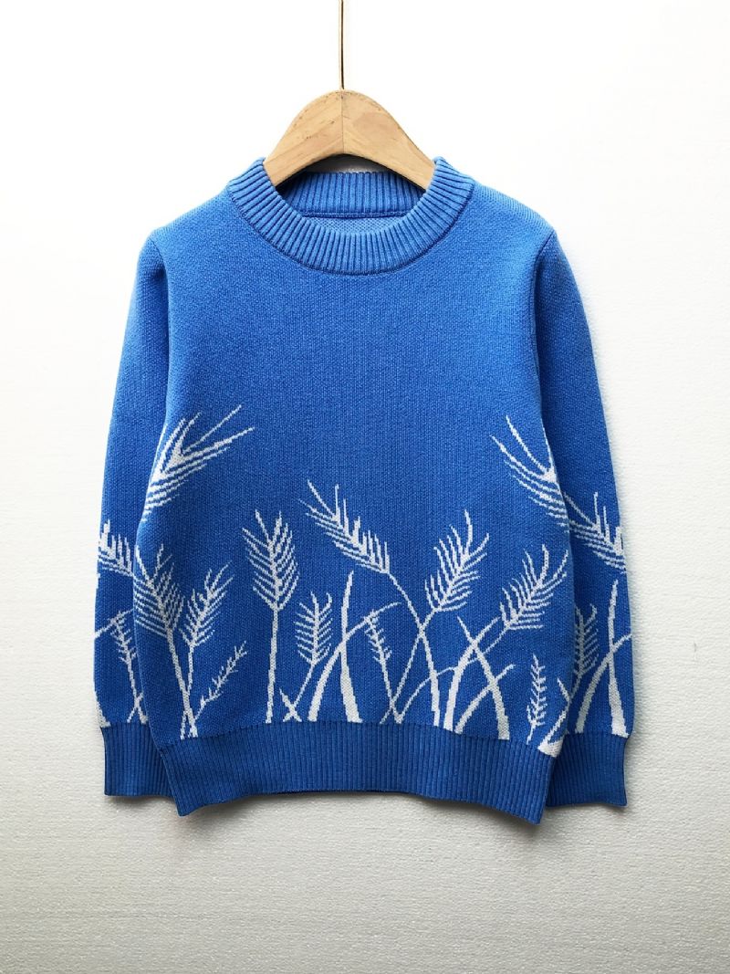 Pojkar Wheat Ear Stickad Pullover Sweater Barnkläder