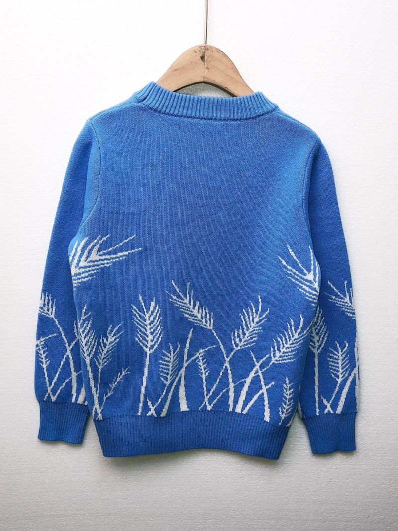 Pojkar Wheat Ear Stickad Pullover Sweater Barnkläder