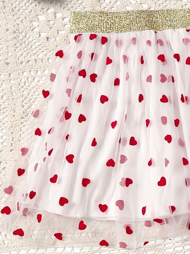 2st Bebis Flickor Kjol Mesh Heart Polka Dot Princess