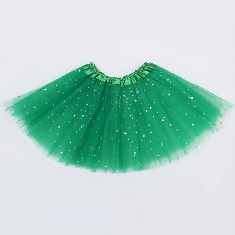 Barnkalas Mesh Solid Tutu Kjol Med Paljetter