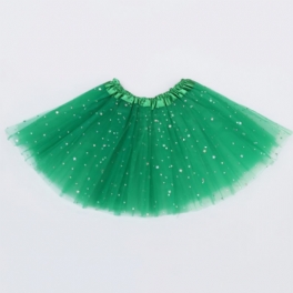 Barnkalas Mesh Solid Tutu Kjol Med Paljetter