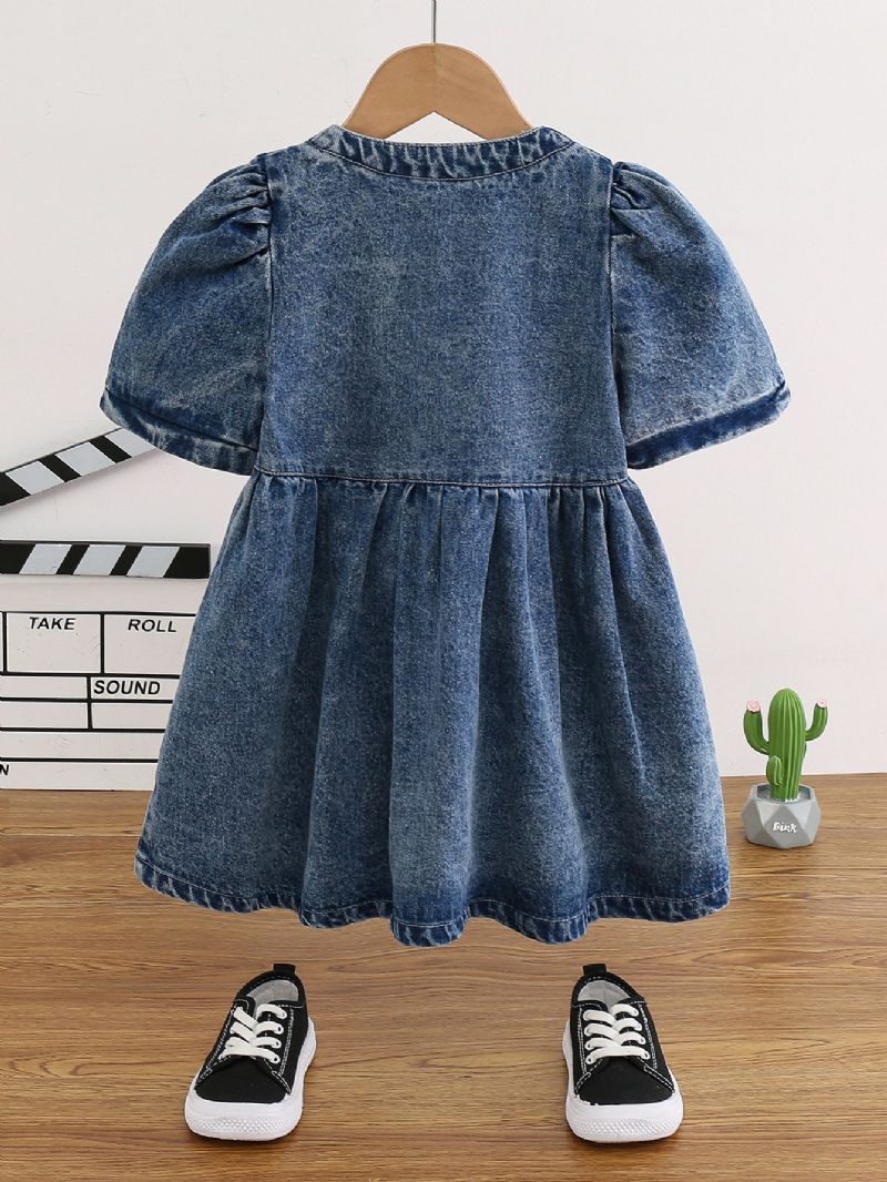 Flickor Bebis Casual Denim Långärmad Kjol