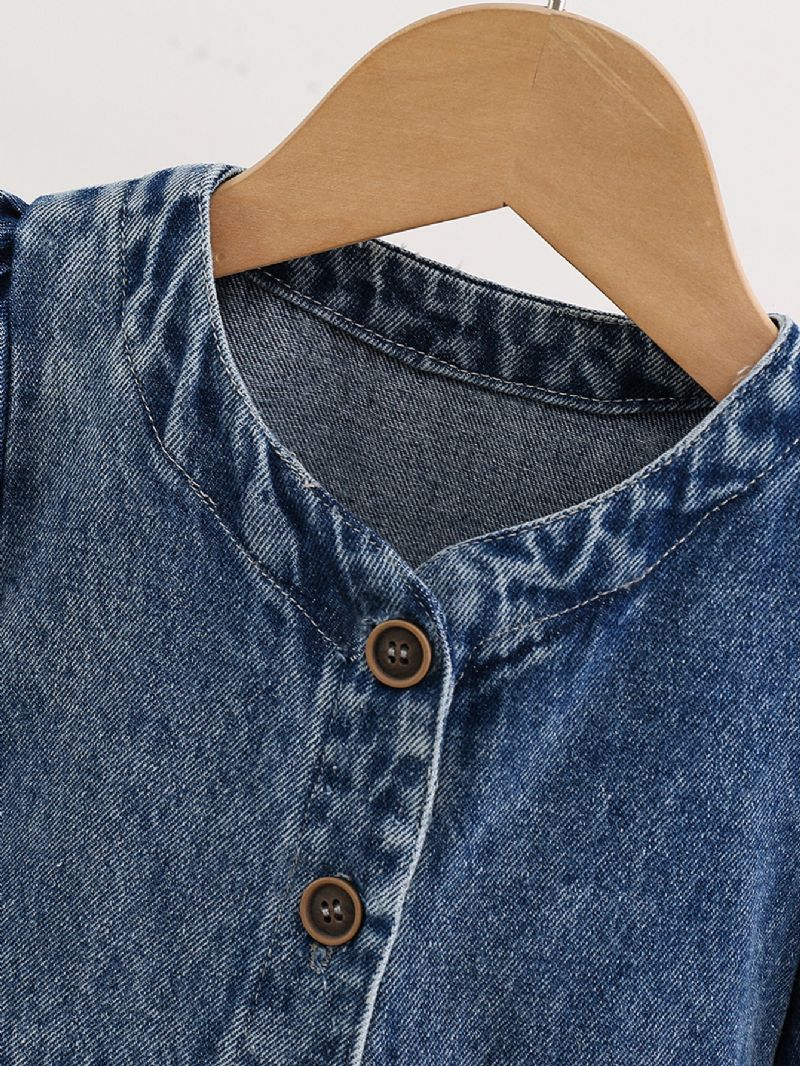 Flickor Bebis Casual Denim Långärmad Kjol