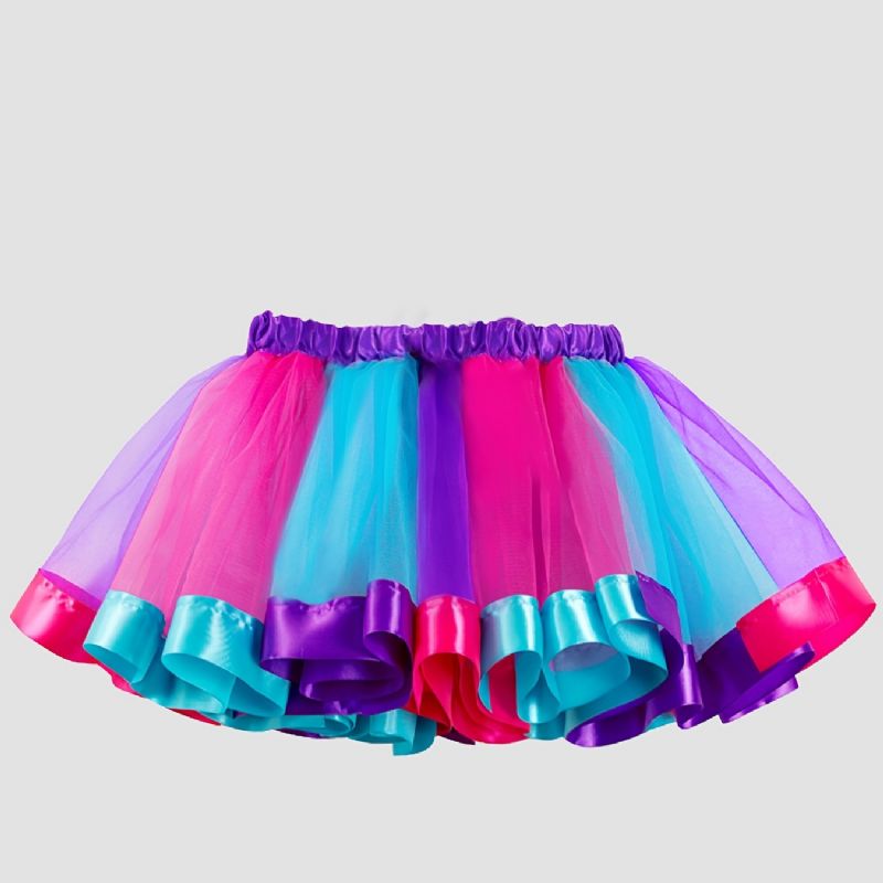 Flickor Elegant Layered Mesh Tutu Kjol Kostym För Party Balett Performance