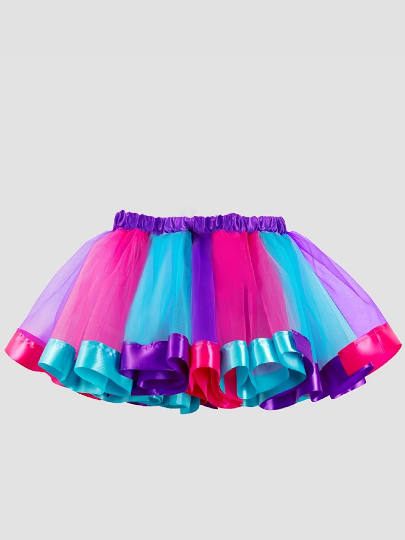 Flickor Elegant Layered Mesh Tutu Kjol Kostym För Party Balett Performance