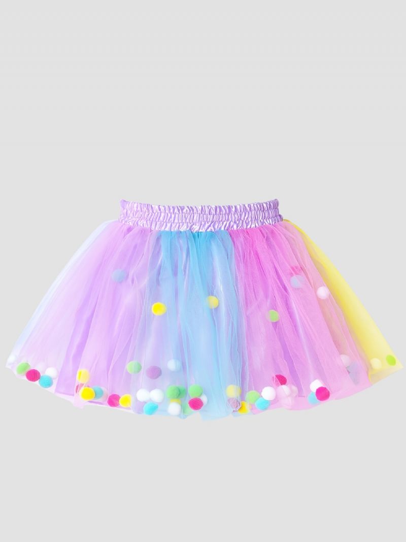 Flickor Princess Rainbow Tutu-kjolar Balett Mesh-kjol Festklänning Kläder Barnkläder