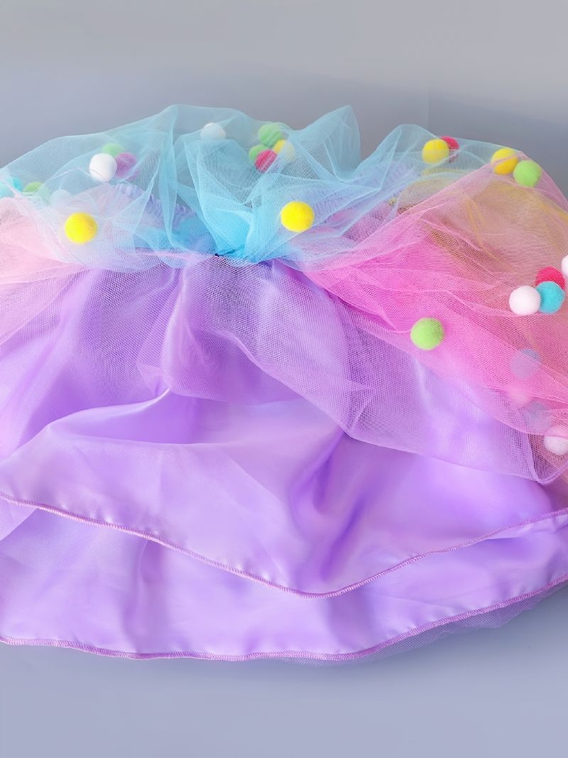 Flickor Princess Rainbow Tutu-kjolar Balett Mesh-kjol Festklänning Kläder Barnkläder