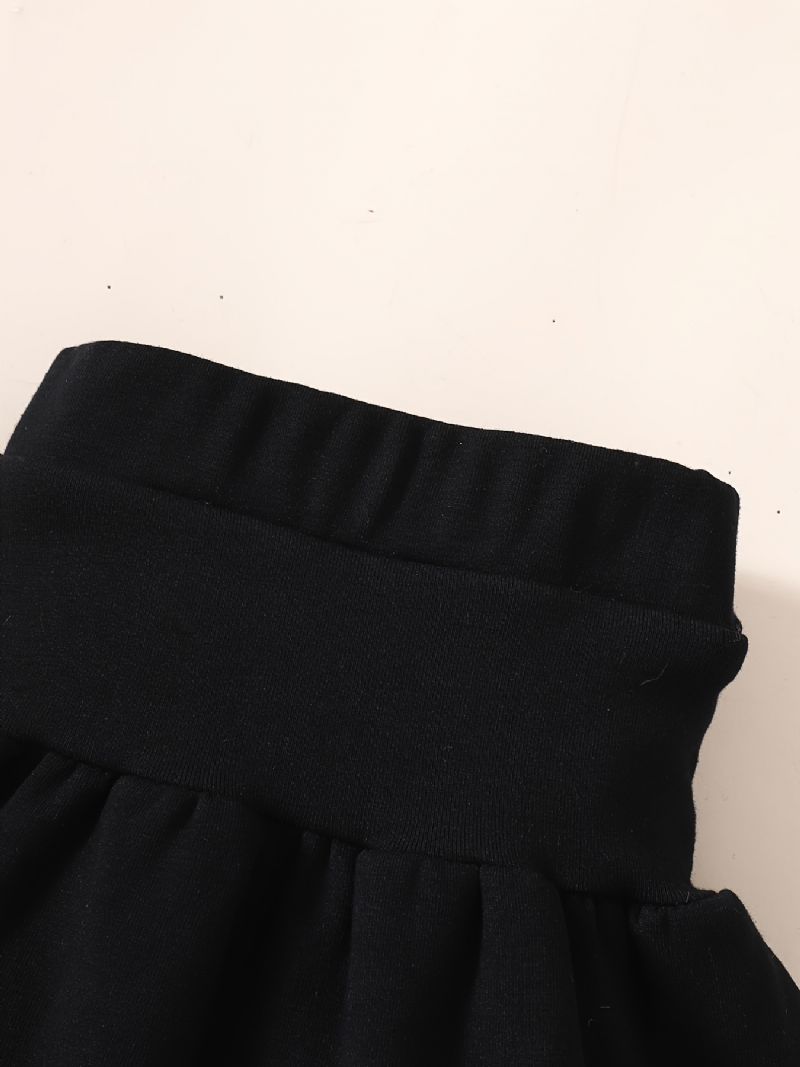 Småbarn Flickor Fotlösa Leggings Med Volang Tutu Kjol Fleece Varma Byxor Barnkläder