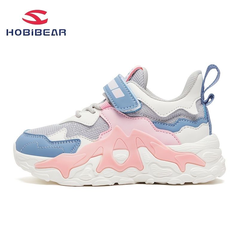 Hobibear Tjejer Sneakers Med Mjuk Sula Lättviktsventilerande Halkfri Kardborrefäste Promenadskor Chunky Sneaker