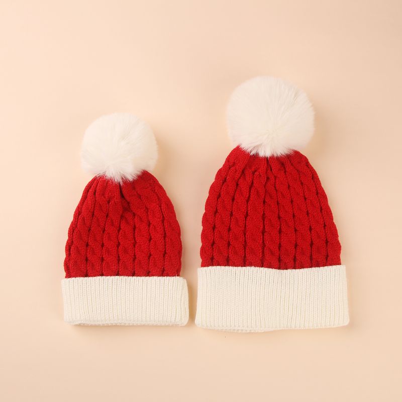 2st Förälder-barn Mamma Bebis Jul Ull Hatt Set