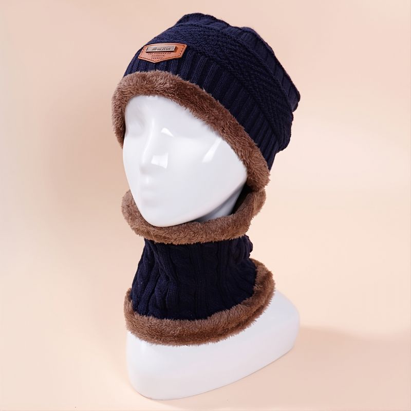 2st Ny Höst Vinter Pojkar & Flickor Stickad Hatt & Scarf Set