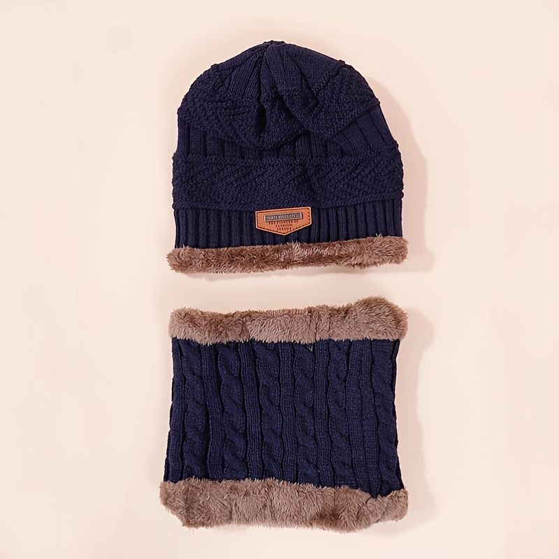 2st Ny Höst Vinter Pojkar & Flickor Stickad Hatt & Scarf Set