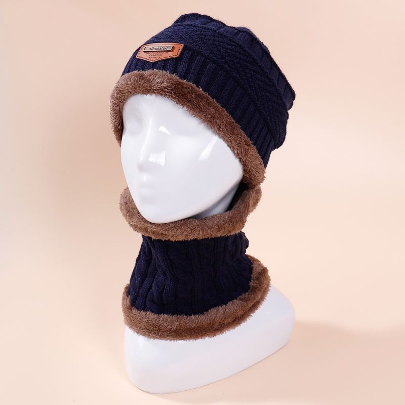 2st Ny Höst Vinter Pojkar & Flickor Stickad Hatt & Scarf Set