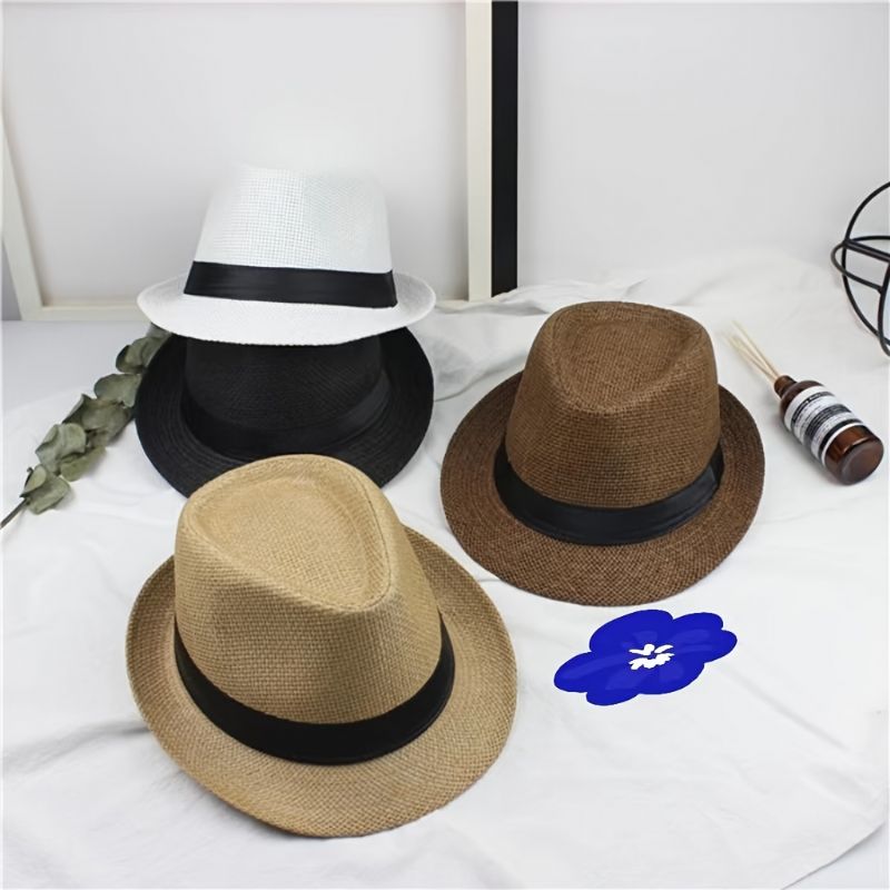 Barn Pojkar Hatt Andningsbar Top Beach Bred Brätte Straw Hat