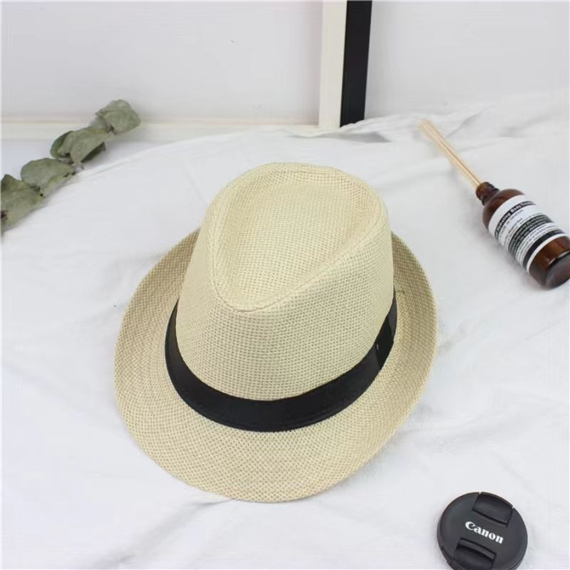 Barn Pojkar Hatt Andningsbar Top Beach Bred Brätte Straw Hat