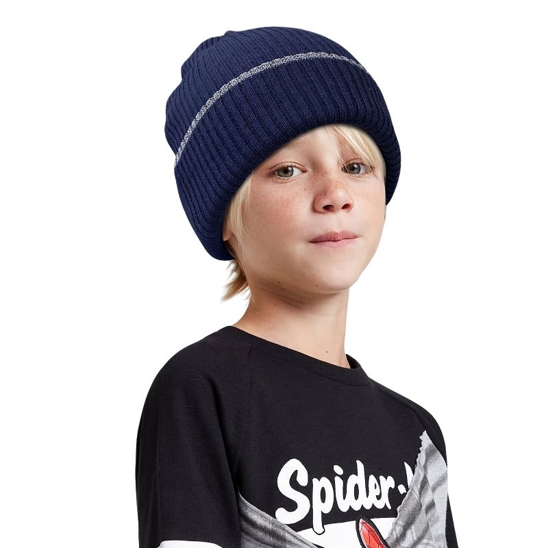 Barn Warm Beanie Keps Stickad Mössa Höst Vinter Med Pom Pom