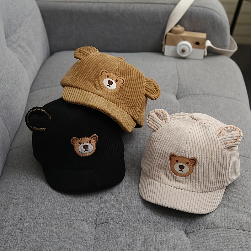 Bebis Manchester Baseballkeps Bear Brodery Cartoon Ear Hatt För Pojkar Flickor