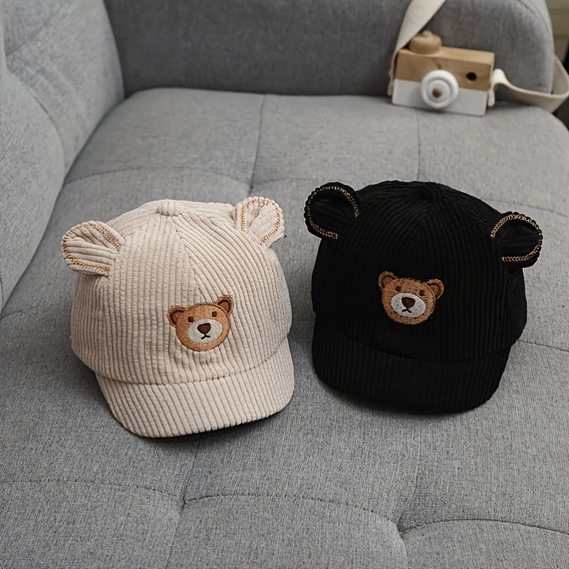 Bebis Manchester Baseballkeps Bear Brodery Cartoon Ear Hatt För Pojkar Flickor