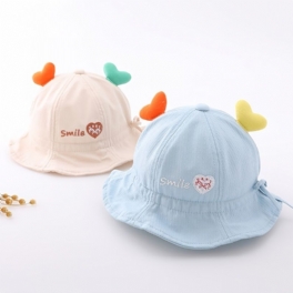 Bebis Pojkar Flickor Söt Deer Ear Hatt Bucket Solskyddsmedel Justerbar Bred Brätte Basin Hat